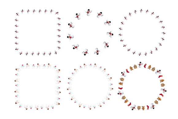 Beautiful Christmas Frames Illustrations for Digital Products