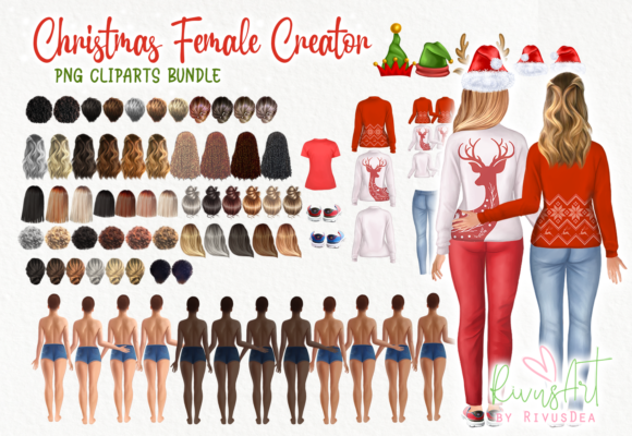 Christmas Best Friend Scene Creator Illustrations