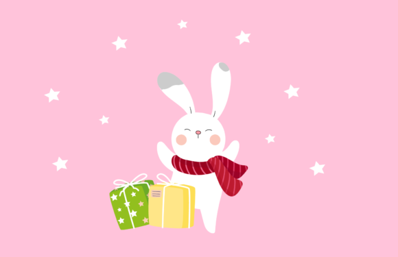 Christmas Cute Rabbit Illustration for Branding and Packaging