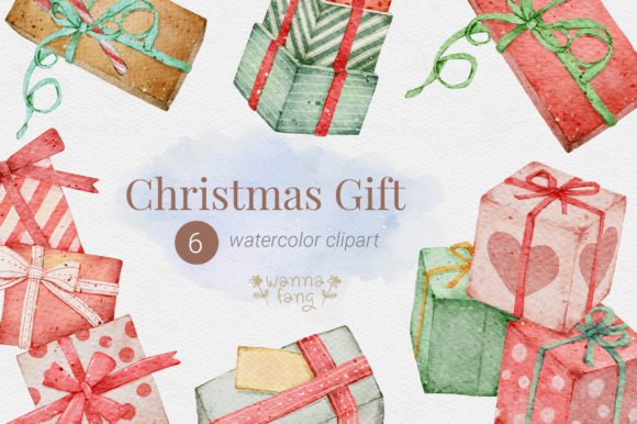 Christmas Gift Box Clipart for Illustrations