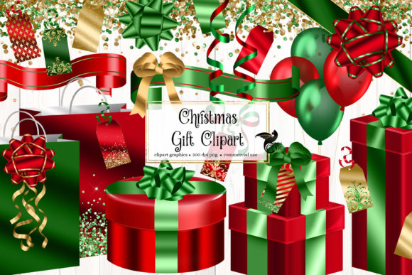 Christmas Gift Clipart for Website and Editorial Use