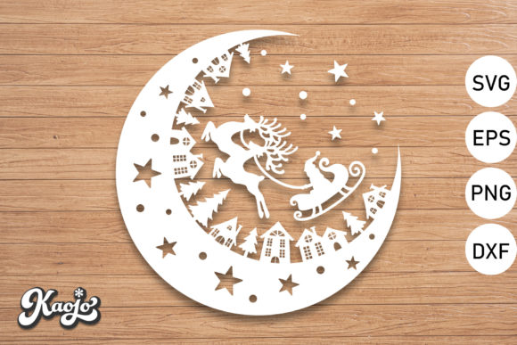 Christmas Moon Ornament Illustration for Holiday Content