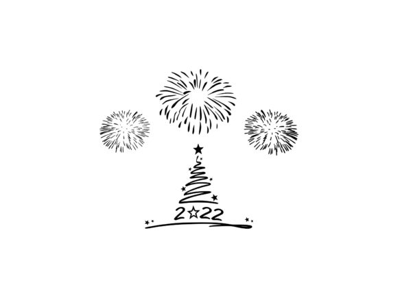 Christmas Silhouette Tree Illustrations for Digital Selling