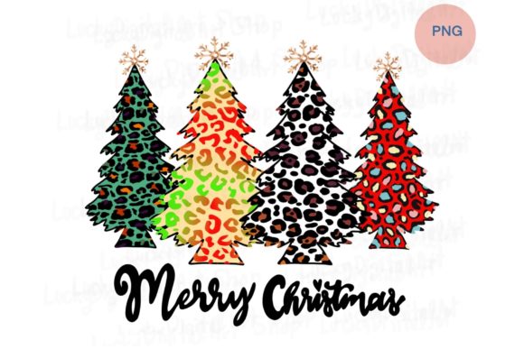 Christmas Tree Sublimation Leopard PNG for Creative Projects