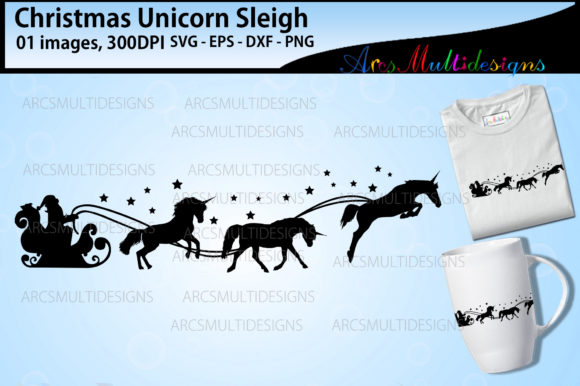 Christmas Unicorn Sleigh Illustration Review