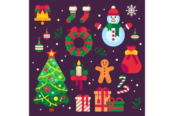 Colorful Christmas Illustrations for Creative Projects