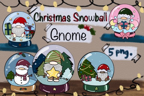 Cute Christmas Snowball Gnome Illustration for Local Branding