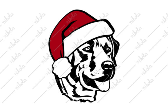 Labrador Santa Hat Christmas Svg Dog Illustrations