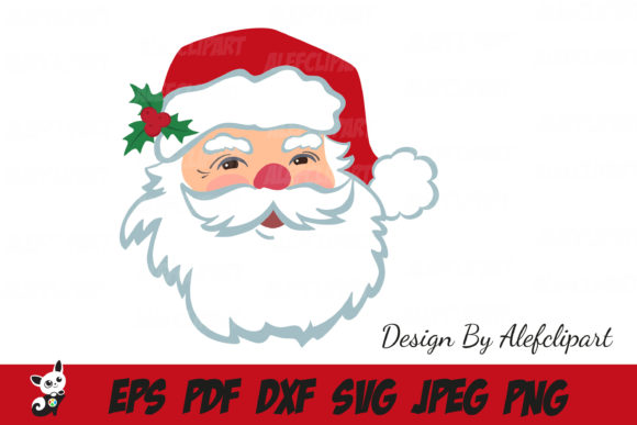 Santa Face SVG,eps,jpg – A Festive Illustration for Holiday Design