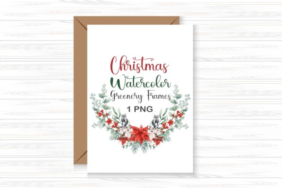 Watercolor Christmas Frame Clipart for Branding and Packaging