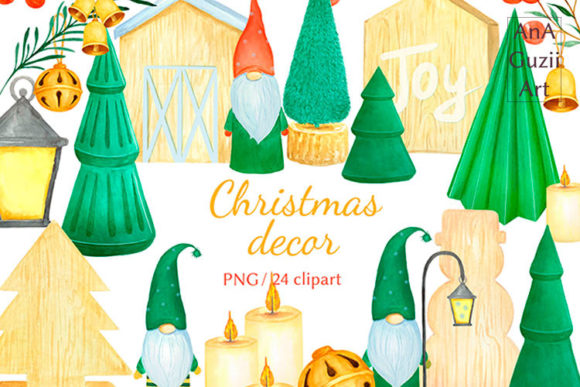 Watercolor Scandinavian Christmas Illustrations
